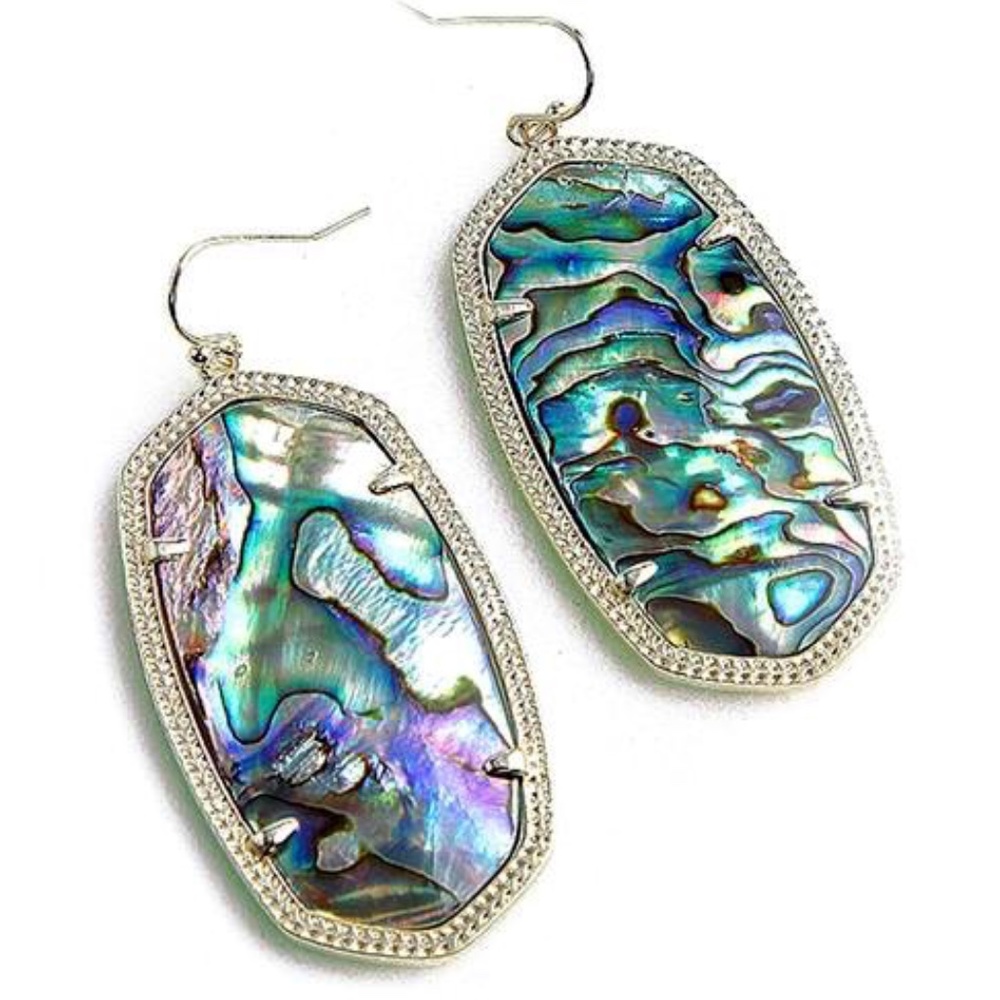 NEW Kendra Scott Danielle Abalone Shell Stone Statement Earrings